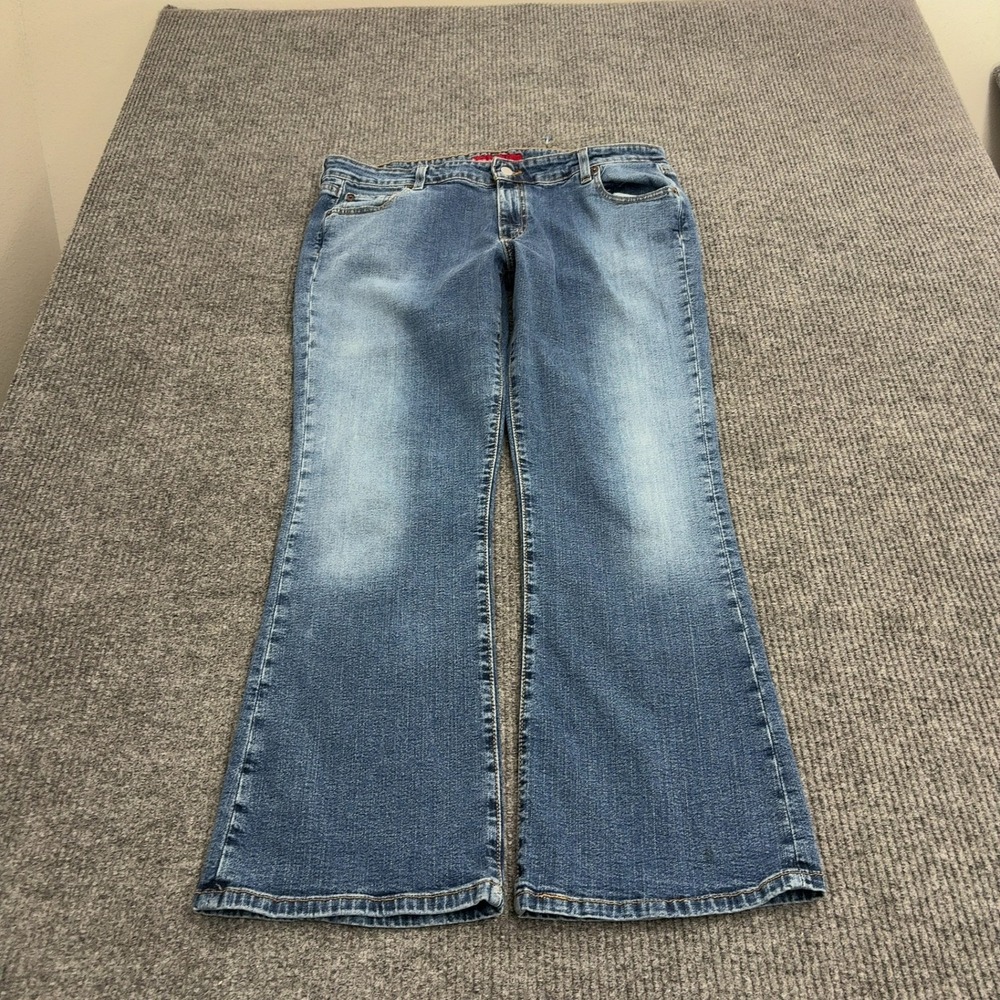 Levis 518 Jeans Womens 17 JR S Blue Cotton Stretch Superlow Boot Cut Y2K Style